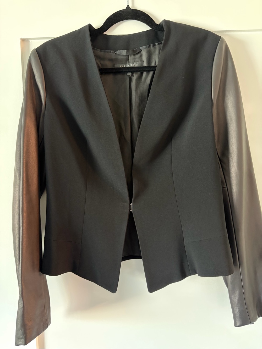 Rag and Bone Leather Sleeve Evening Jacket  / Blazer Sz Small